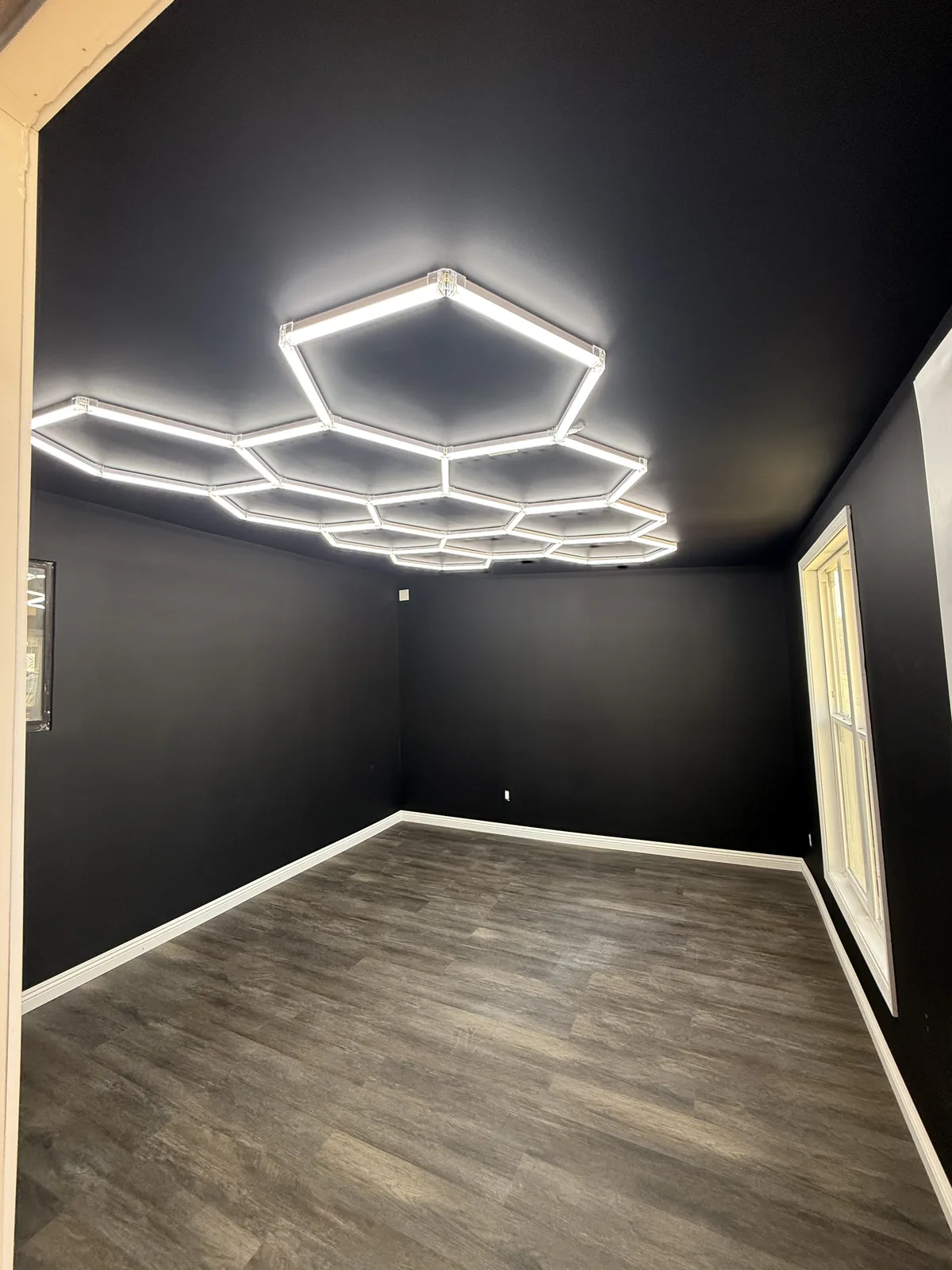 Hexagon LED Ceiling Light Installation (photo 2)