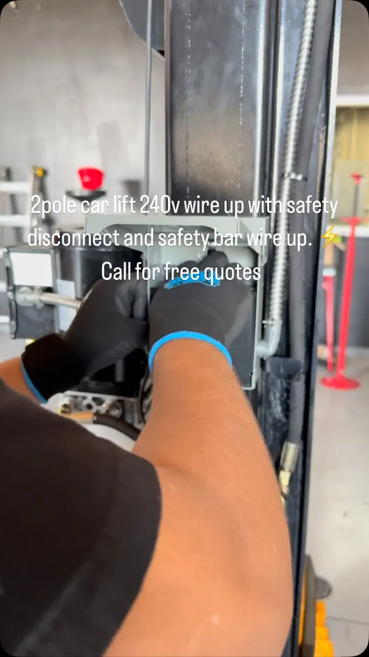 Two-post car lift wire-up