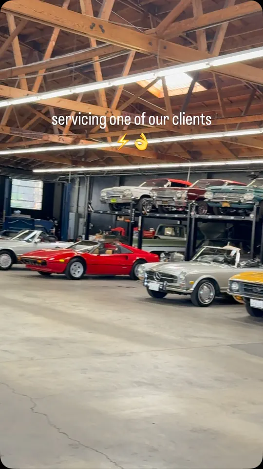 On site at a classic-car showroom