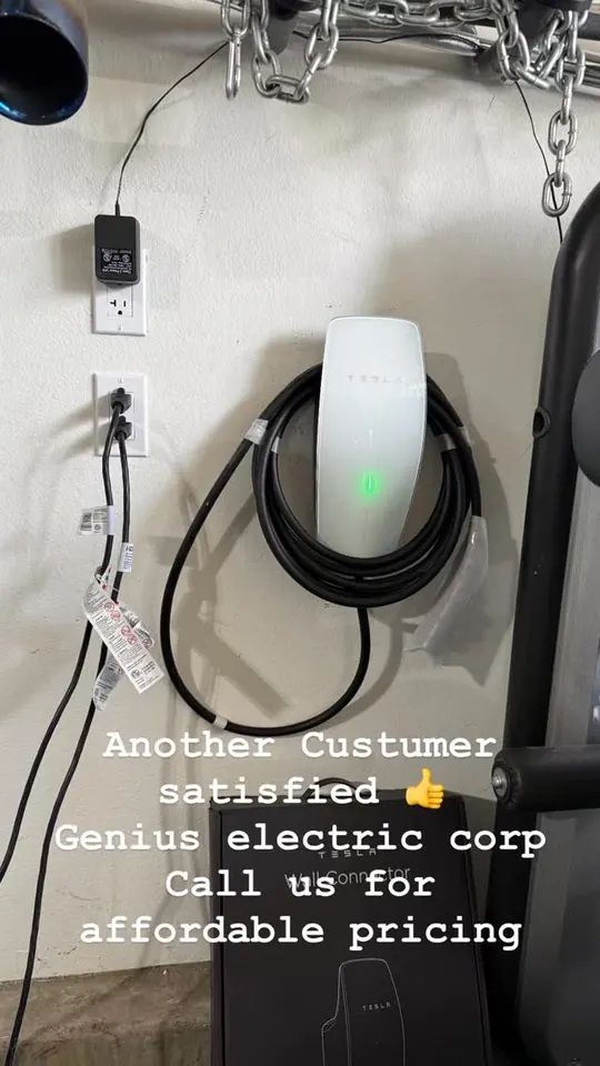 Tesla charger, up and charging